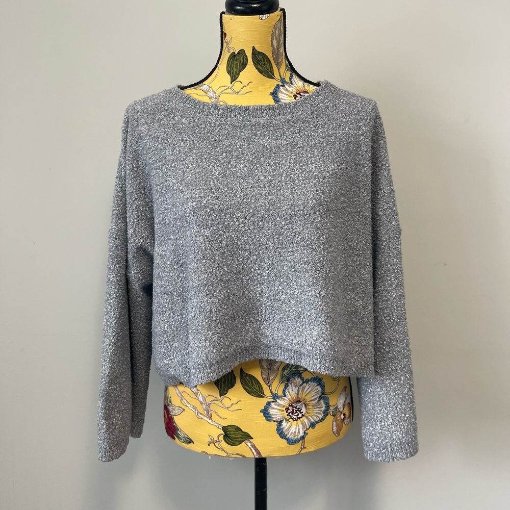 Oak + Fort Wide Sleeves Gray Sweater Medium